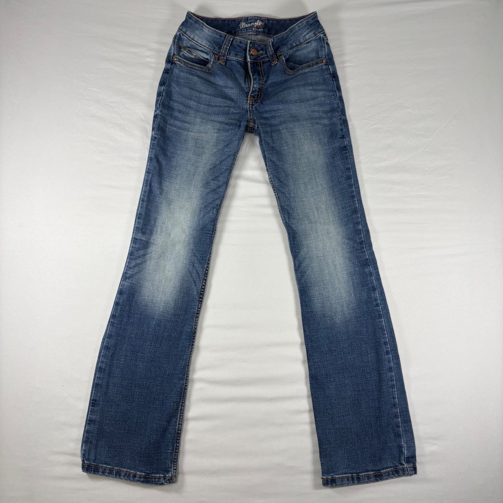 Wrangler Boot Cut Jeans Womens 1x34 Blue Medium Wash Stretch 09MWZMS